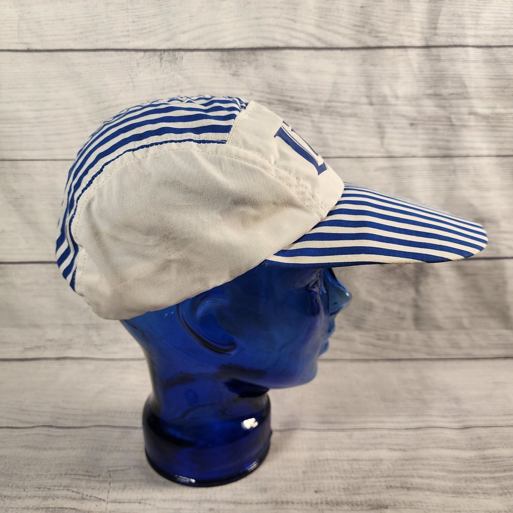 Vintage Miller Lite Beer Painter Hat Blue White Striped Made in USA Retro Cap - Picture 5 of 11